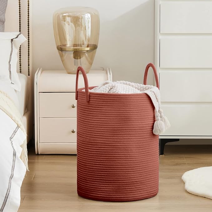 YOUDENOVA Laundry Hamper Basket, Woven 58L Tall Laundry Basket - Image 5