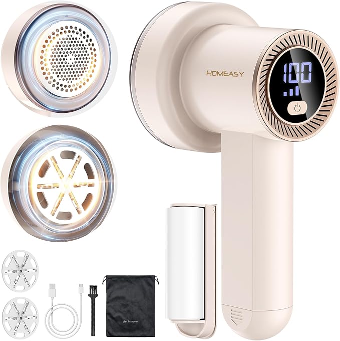 Fabric Shaver Fuzz Remover Rechargeable, HOMEASY Electric Lint Remover Shaver by HOMEASY