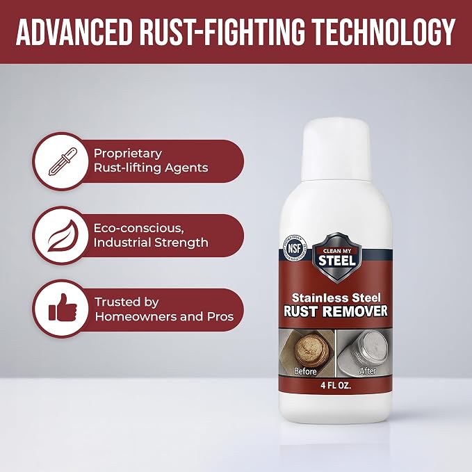 CLEAN MY STEEL Professional Stainless Steel Rust Stain Remover and Cleaner | - Image 5