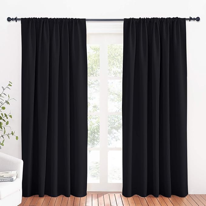 RYB HOME Curtains for Bedroom 72 inches Long, W 34 x L 72, 2 Panels by RYBHOME