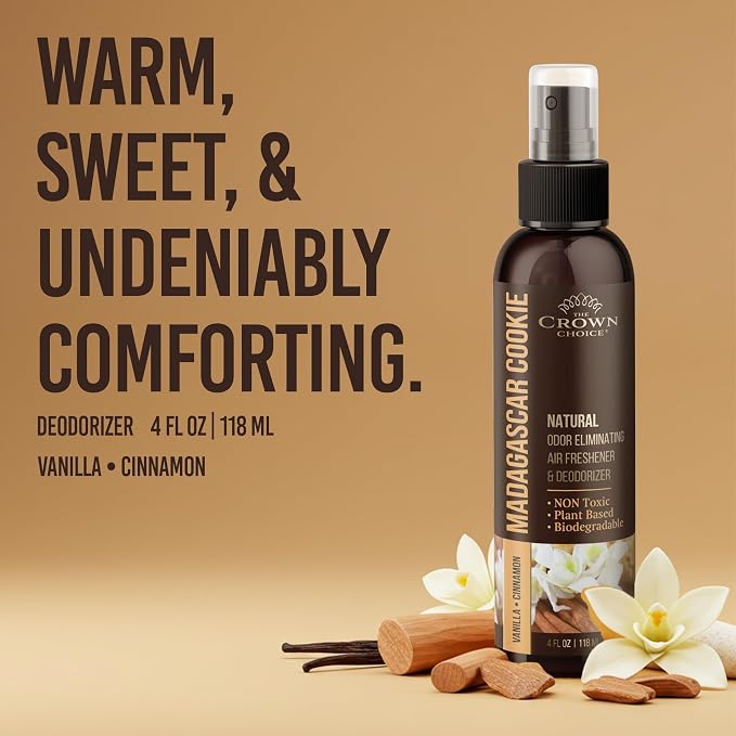 Non-Toxic Odor Eliminator, Natural Vanilla & Cinnamon Air Freshener Spray - Image 2