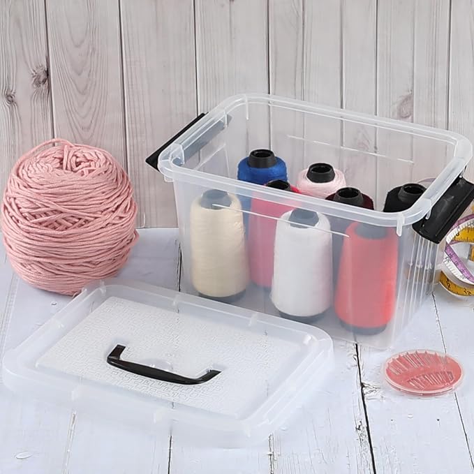 4 Packs Plastic Stackable Storage Container Bin - Image 4