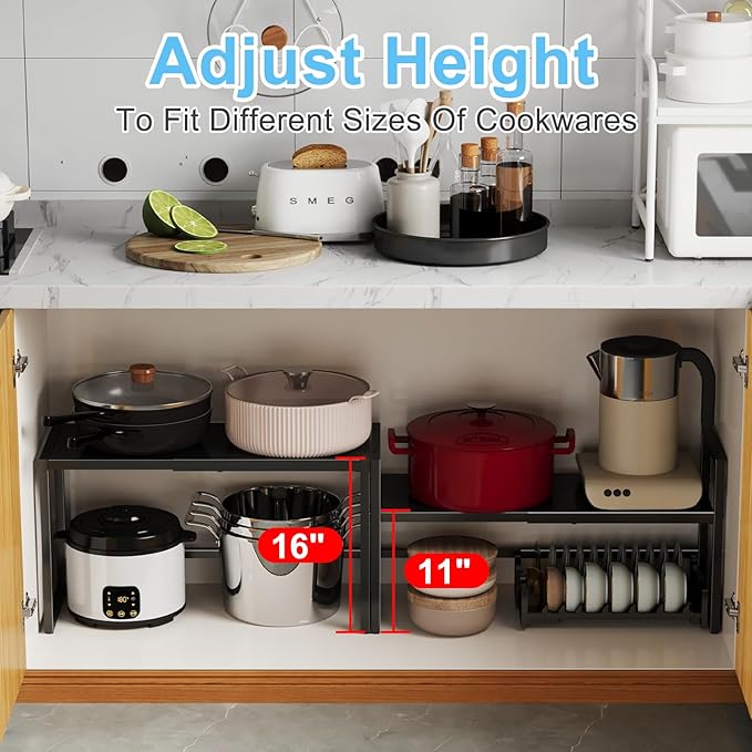 Expandable Metal Storage Shelves, 110LBS Heavy Duty Shelving Units and Storage - Image 5