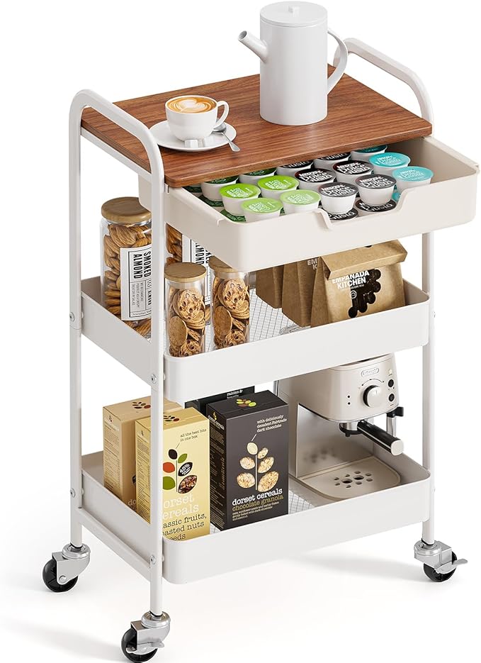 TOOLF 3-Tier Metal Utility Rolling Cart by TOOLF
