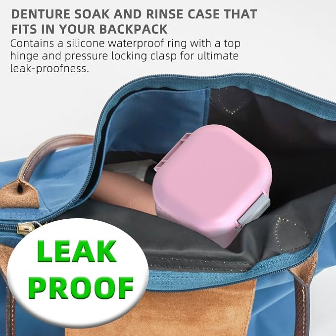 ARGOMAX Leak Proof Denture Bath Cup, Portable Soaking Denture Box, Denture Bath - Image 7