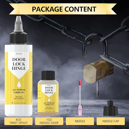 Qucship Upgraded Squeaky Hinge & Lock Lubricant Kit - 4 oz + 1 oz Needle Combo - Image 7