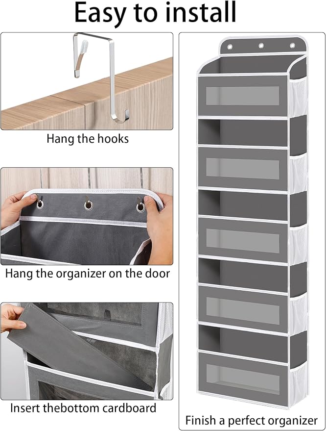 Over The Door Organizer, 5 Shelves Closet Door Hanging Organizer - Image 4