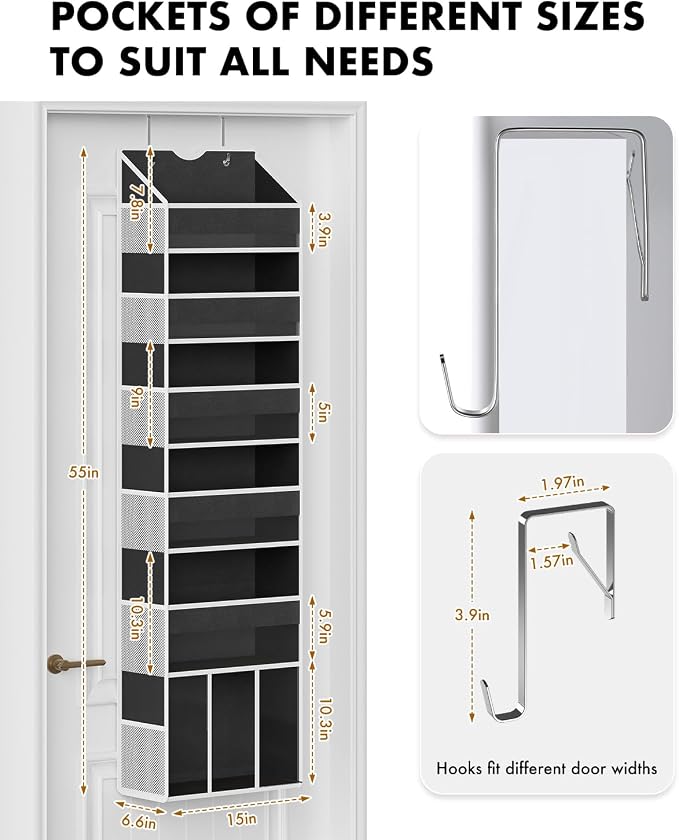 Over The Door Organizer Storage - 50lb Heavy Duty 6 Shelf Over Door Organizer - Image 2