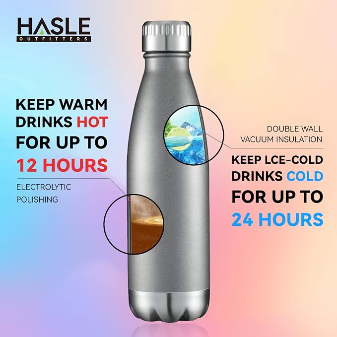 HASLE OUTFITTERS 17oz Stainless Steel Water Bottles Bulk, Vacuum Insulated - Image 4
