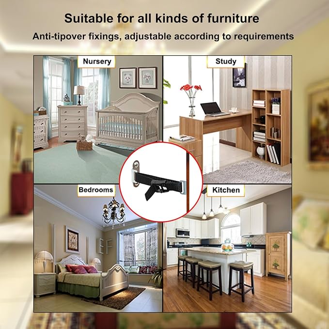 Furniture Anchors for Baby Proofing, Anti Tip Furniture Anchors, Furniture Wall - Image 6