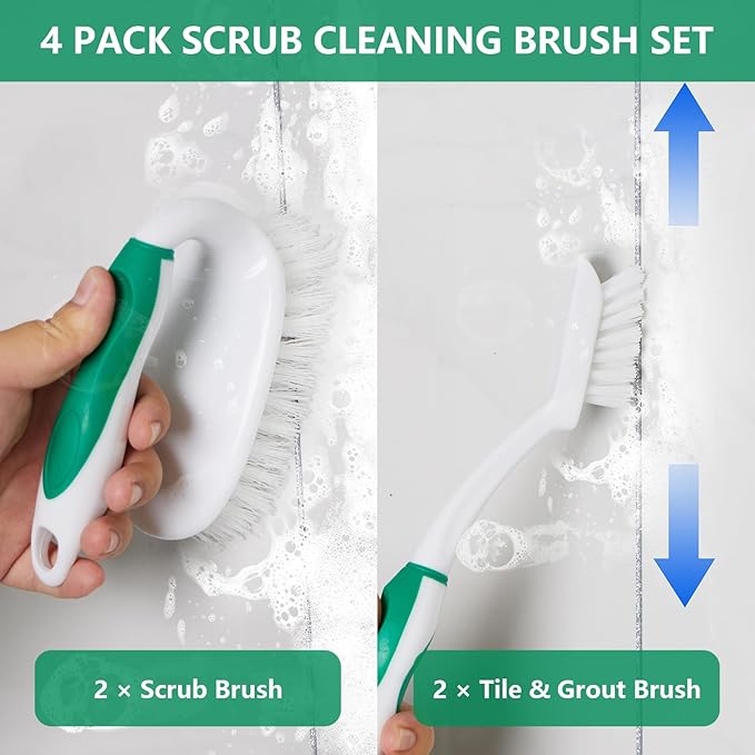 Scrub Brush Set, 4 Pack Deep Cleaning Brush Kit - Image 2