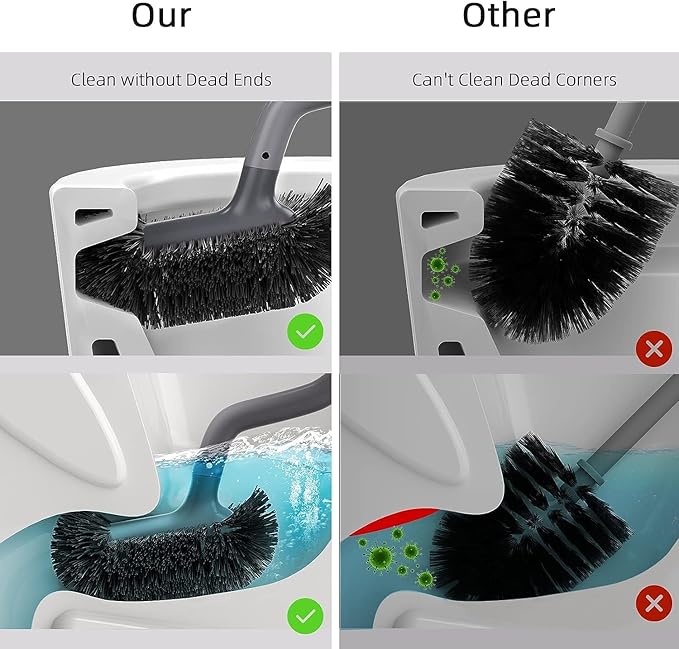 HAMITOR Toilet Bowl Brush Holder Set: Bathroom Deep Cleaning Toilet Cleaner - Image 3