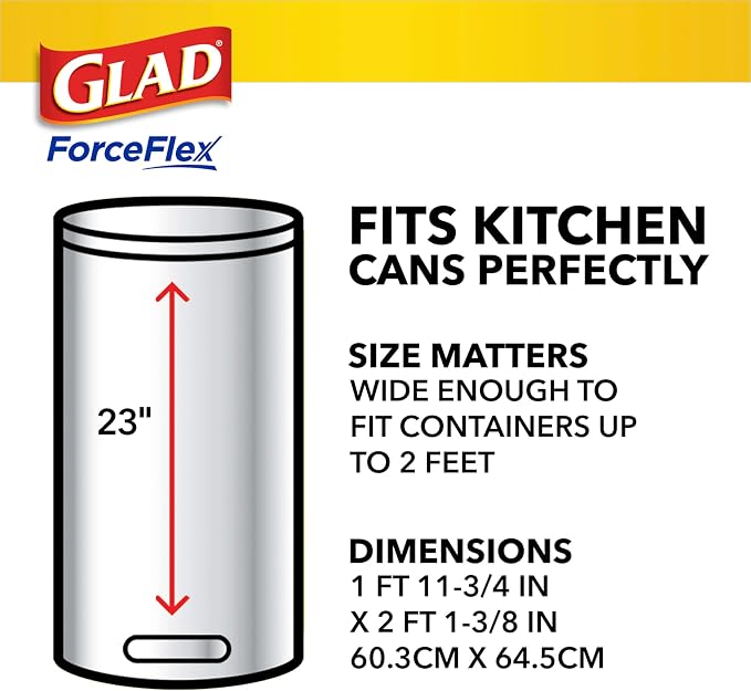 Glad Trash Bags, ForceFlex Tall Kitchen Drawstring Garbage Bags, 13 Gal - Image 7