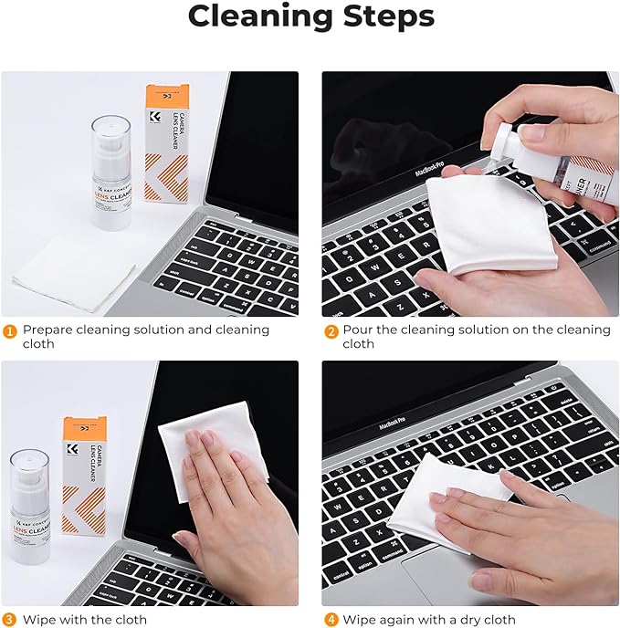 K&F CONCEPT Spray and Microfiber Lens Cleaner Care Kit, Non-Flammable Camera - Image 3