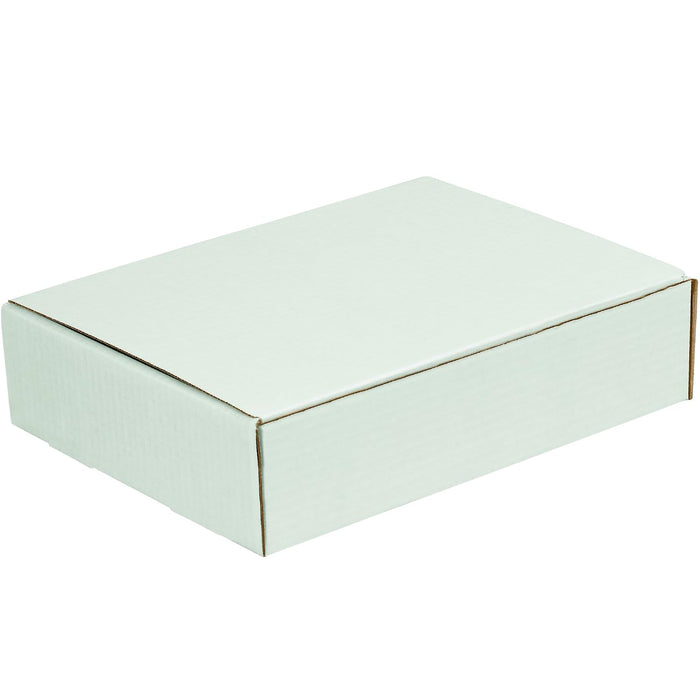 Boxes Fast BFM1293 Corrugated Cardboard Literature Mailers, 12 1/8 x 9 1/4 x 3 Inches, Tuck Top One-Piece, Die-Cut Shipping Boxes, Large White Mailing Boxes (Pack of 50)