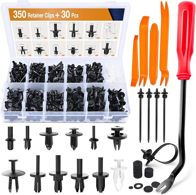 GOOACC 380Pcs Car Automotive Plastic, Nylon Push Pin Rivet by GOOACC