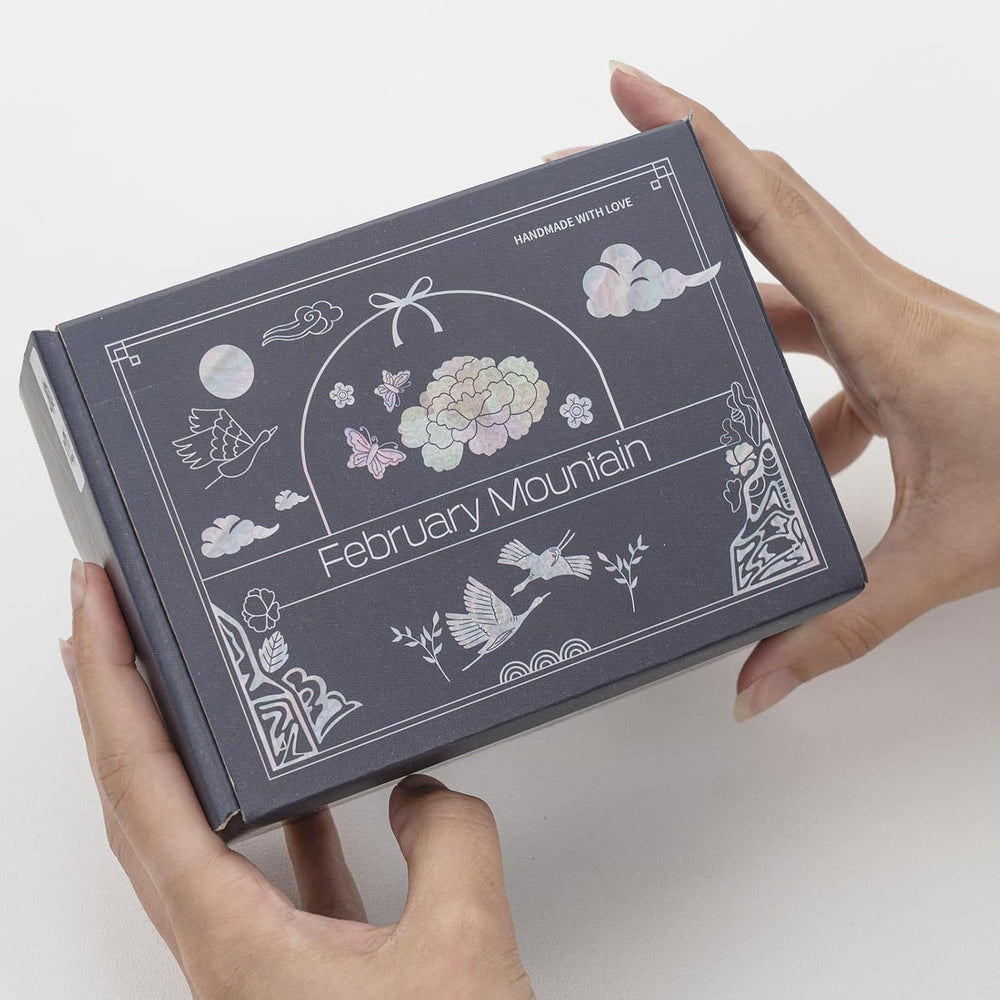 February Mountain Korean Mother of Pearl Jewelry Box – Red Floral Peony Desig...