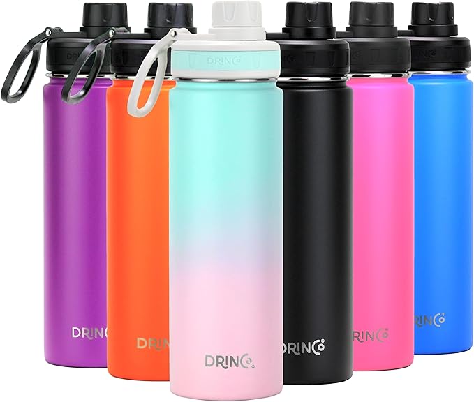 DRINCO Stainless Steel Water Bottle Spout Lid Vacuum Insulated Double Wall by Drinco