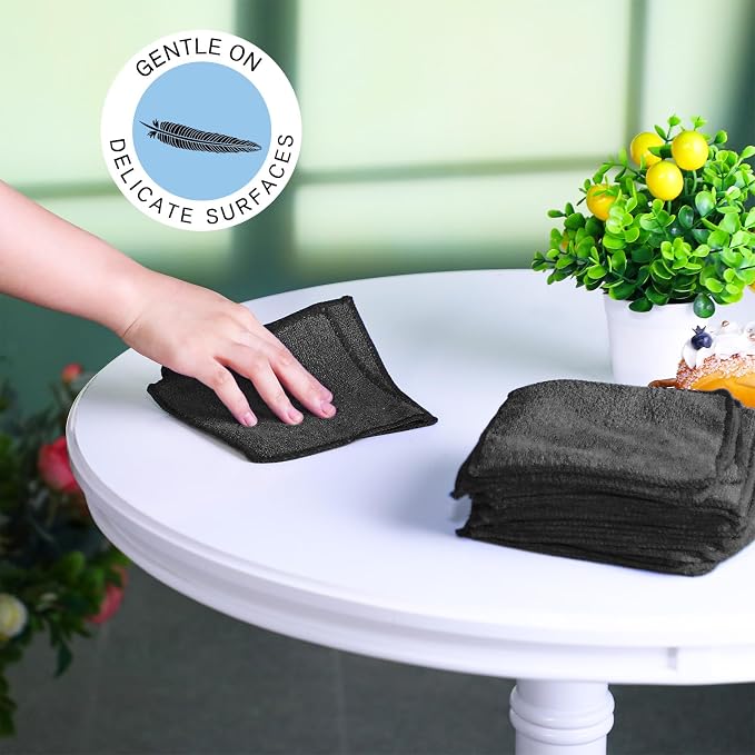 Tanlade Microfiber Cleaning Cloth 6"x6" Cleaning Rags Reasonable Kitchen Towels - Image 5