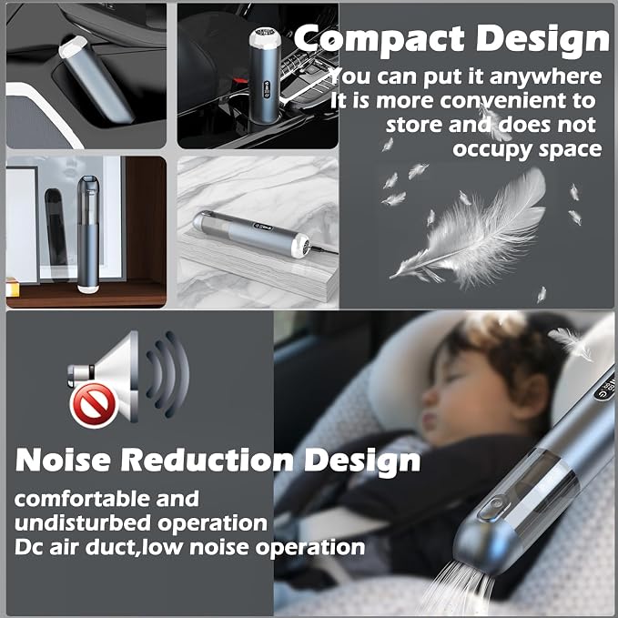 TEZILON Car Vacuum Cleaner 18000Pa Powerful Suction HEPA Filter, Portable - Image 6