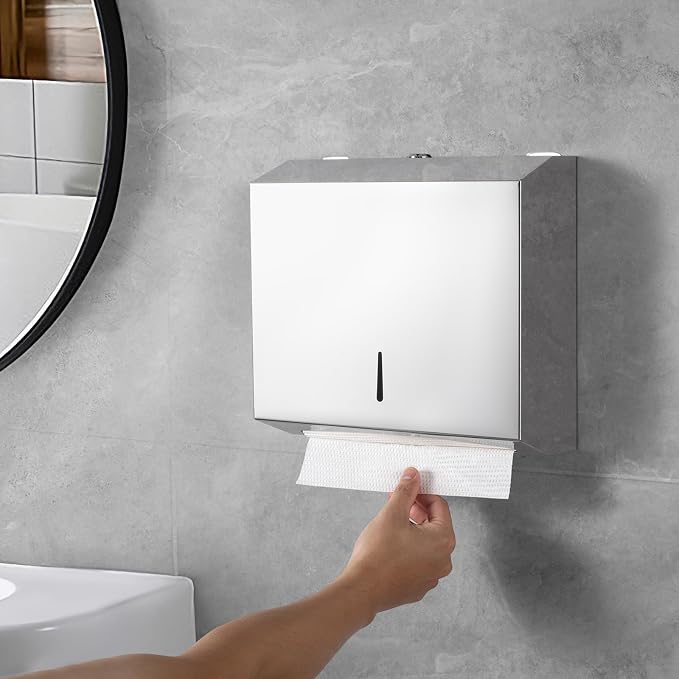 Paper Towel Dispenser Wall Mount Commercial, C Fold Multifold Hand Paper Towel - Image 7