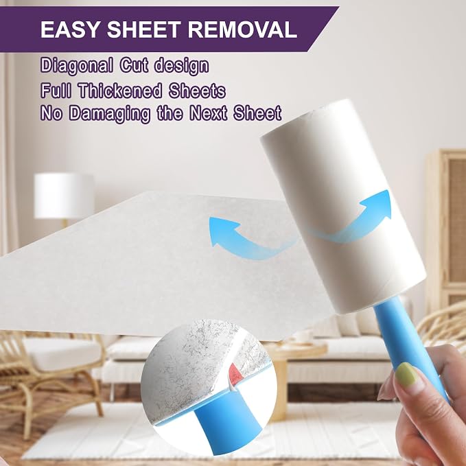 Lint Rollers for Pet Hair Extra Sticky, 660 Sheets Value Set/6 Lint Roller - Image 4