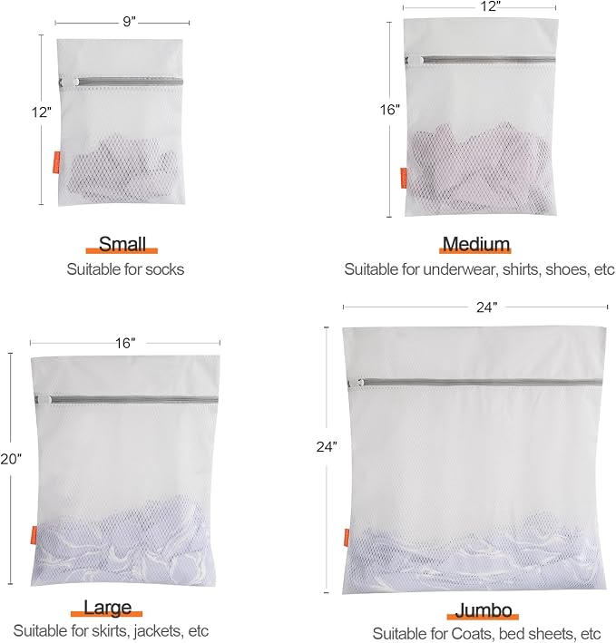 Polecasa 3Pcs 16 x 20 Inches Extra Durable 125g Diamond Mesh Laundry Bags - Image 5