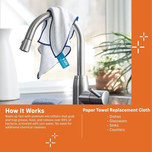 E-Cloth Reusable Paper Towel Replacement Cloth, Premium Microfiber Cleaning - Image 2