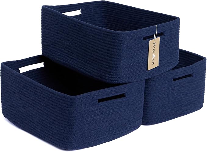 Large Storage Baskets for Shelves, Closet Organizers Bins for Clothes Blanket by MiniArkStorageBasketsHome