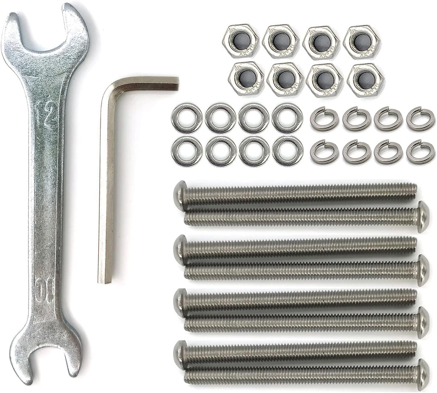 Universal Headboard & Footboard Hardware Kit - 304 Stainless Steel Nuts & Bolts for Bed Frame, Headboard & Footboard（The Total Length of The Bolt is 3 inches）