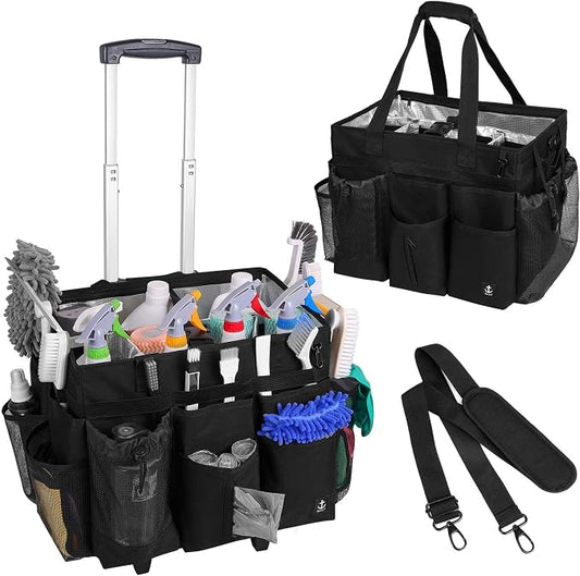 Extra Large Rolling Cleaning Caddy Bag by Timoxi