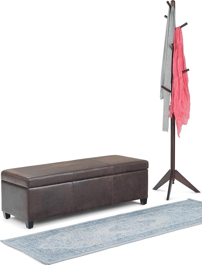 SIMPLIHOME Avalon 48 inch Wide Contemporary Rectangle Storage Ottoman Bench in - Image 12