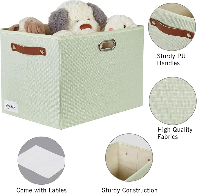 3-Pack Foldable Fabric Storage Bins - Image 3