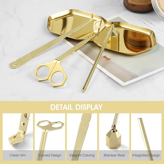 PATOISE 4 in 1 Candle Accessory Set, Wick Trimmer, Candle Snuffer, Wick Scoop - Image 2