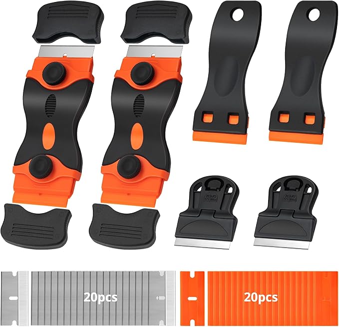6 Pack Razor Blade Scraper Tool, Razor Scraper, Paint Scraper by Unknown