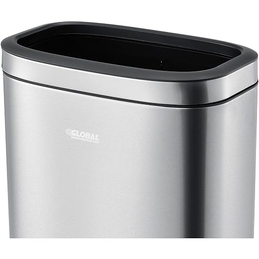 Global Industrial 10-1/2 Gallon Stainless Steel Slim Open Top Receptacle - Image 8