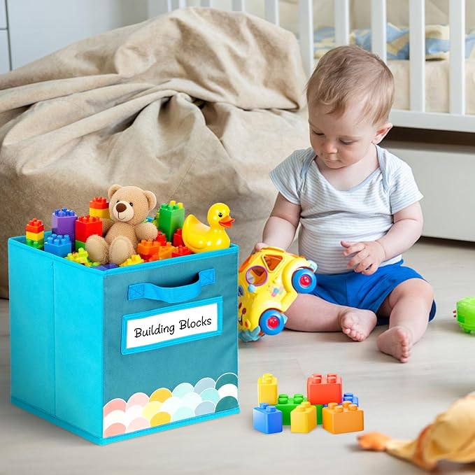 Cube Storage Bins, 3 Pack 11 Inch Fabric Storage Bins - Image 4