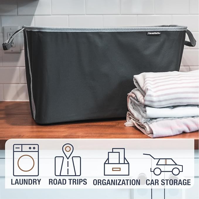 CleverMade Collapsible Laundry Basket Hamper - Image 3