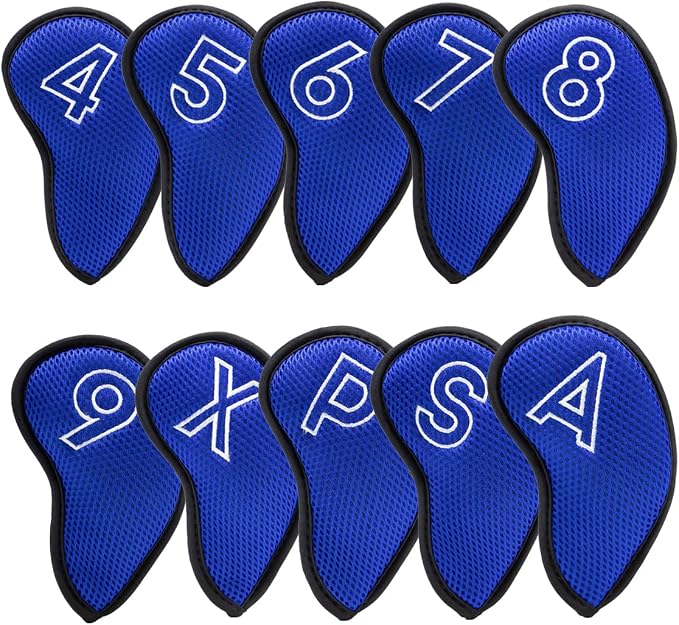 Montela Golf Iron Covers, Golf Iron Head Covers Mesh Golf Iron Covers Set 10pcs by montelagolf