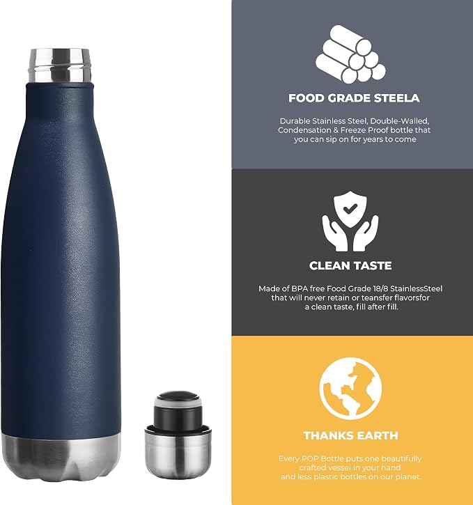 MEWAY 17oz Sport Water Bottle 8 Pack Vacuum Insulated Stainless Steel - Image 3