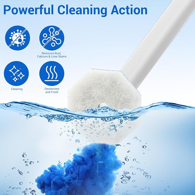 50 Counts Disposable Toilet Bowl Wand Refills, 5X Cleaning Power Toilet Cleaner - Image 3