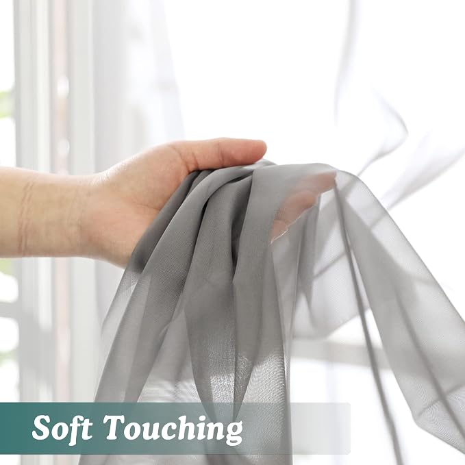 Chyhomenyc 120 Inch Long Sheer Curtains - Image 4