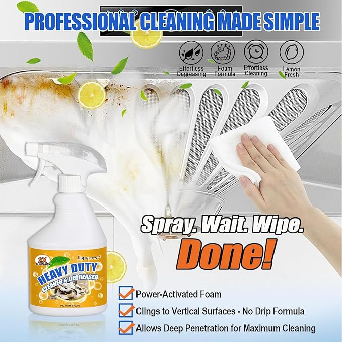 Powerful Kitchen Degreaser Foam Spray, Kitchen Heavy Oil Cleaning Agent - Image 2