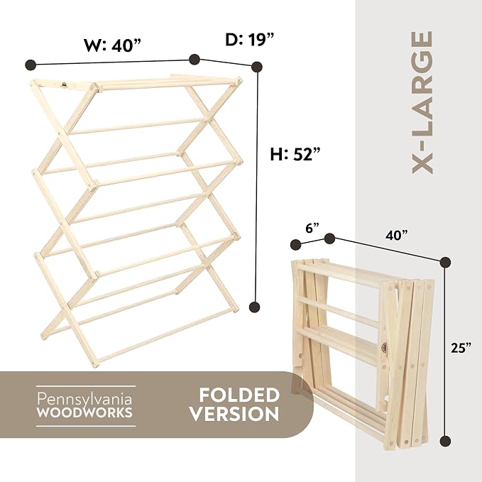 Pennsylvania Woodworks Premium American Maple Clothes Drying Rack - Image 5