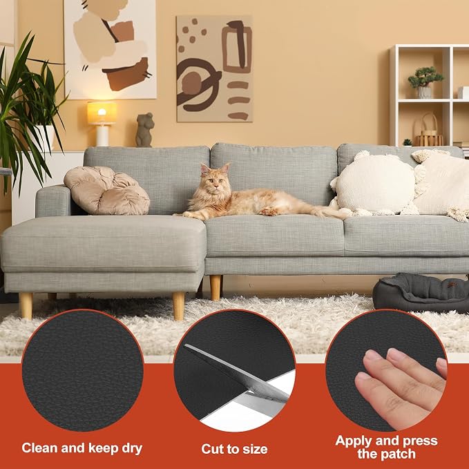 PATIKIL Leather Patches Tape for Furniture, 3.2 x 61 Inch Self Adhesive Vinyl - Image 3