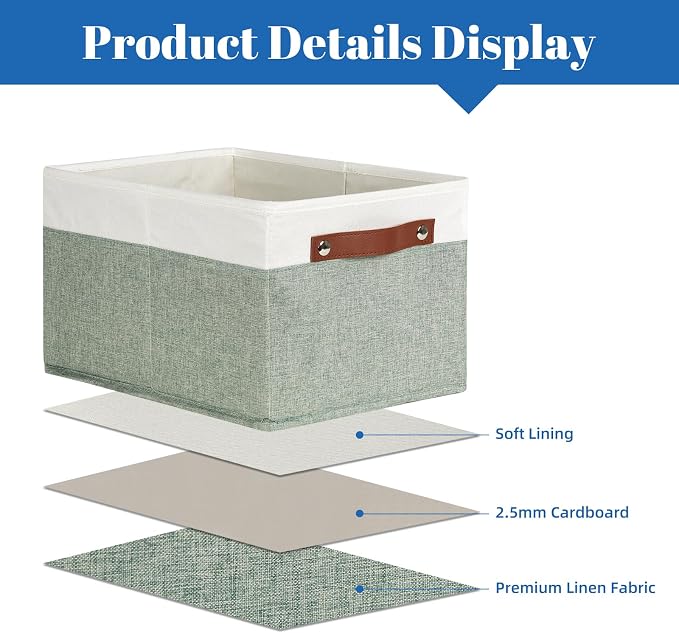 Temary Storage Bins Storage Baskets 4Pack Fabric Storage Bins - Image 3