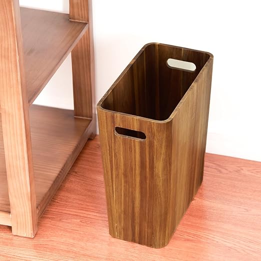3 Gallons Wooden Wastebaskets, Solid Acacia Wood Waste Basket - Image 2