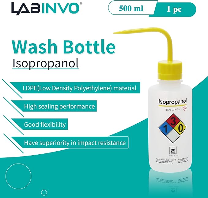 Isopropanol Wash Bottle, Narrow Mouth, Self-Venting Safety Wash Bottles - Image 3
