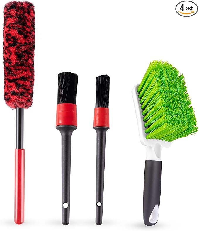 ITTAHO 4 Pack Car Wash Brush Wheel Cleaning Woolies Brush Detailing Brush and by ITTAHO