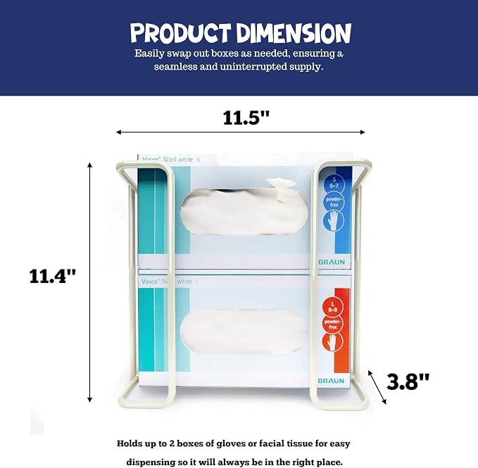 Disposable Glove and Facial Tissue Wire Rack, Wall Mount Design - Image 4